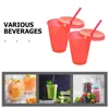 Disposable Cups Straws 2 Pcs Cup Straw Cover Bulk Water Bottle Reusable Plastic Lids Tumblers Travel