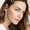 Dangle Earrings Dvacaman Champagne Crystal For Women Long Drop Fashion Large Statement Wholesale Jewelry Wedding