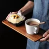 Tea Trays Wooden Tray Serving Table Exclusive Wood Rectangle Plate Snacks Food Storage Dish Various Size For El Home