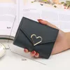 2022 New Short Women Wallets Free Name Engraving Kpop Heart-Shaped Cute Small Women's Wallet PU Leather Slim Simple Female Purse X0lX#