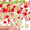 Party Decoration 100pcs/bag Love Letter Confetti Heart Shape Red Golden Wedding Decorations Throwing Paper Confession Proposal Table Scatter