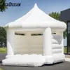 Commercial White Inflatable bounce house Wedding Jumping Bouncer Castle,Jumper Bouncy Bounce House Tent with blower free ship