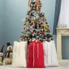 Großer Weihnachtsfest Santa Sack Classic Style Rope Drawess Durchsichertes leeres Leinwand Geschenktüte übergroße Eve Tasche Weihnachtsgeschenk für ihren D8BM#