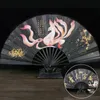 60cm Folding Fan Ancient Style Crane Myth Chinese Tassel Dance Clothing Accessorie Home Decor 240325