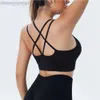 Desginer Bras Lululemmon Same Sports Tank Top Crossover Beauty Back U-shaped Neckline Skincare Breathable Running Fitness 24SS