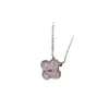 Designer Hoge versie V Golden Van vier bladgras ketting dames verdikt 18k rose goud vol diamant temperament eenvoudige hangkraagketen