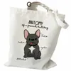 french Bulldog shop bag bolsa cott shopper handbag canvas eco bag reciclaje sacola boodschappentas bolsa compra cabas r0fI#
