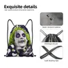 Horreur Ghost Beetlejuice Trawstring Sac à dos Femmes Men Sport Gym Sackpack Foldable Fantasy Film Film Training Sac Sack L22P #