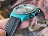 2024 DIW Watch Watch Fibre Fail 4130 Ruch Rozmiar 40 mmx12.4 mm szafir szklanych luster