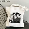 anime jujutsu kaisen kvinnor väskor harajuku y2k butik väska canvas shoppare väska återanvändbar tygväska handväskor axel hopfällbar s5e6#