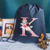 Женский портативный магазин Fi Custom School Sack Sack для девочки школьница для школьничества в тренажерный зал пакет с розовым писем для печати рюкзак D5WH#