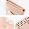 cute Small Wallet for Girls Women Tri-folded Wallet C Pocket Frs PU Leather Print Card Holder Coin Purse with ID Window L2z7#