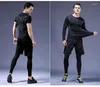 Running Sets Quick Dry Mens Compression Sportswear Set Gym Sport Clothes Tight Lycra Leggings Athletics Fitness Rash Guard Kits