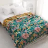 Cobertores estilo boho seis camadas de algodão gaze toalha colcha adulto único duplo verão flor impressa cobertor lençol sofá capa decoração de casa