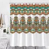 Shower Curtains BOHO Curtain Ethnic Color Art Lace Stripe Printing Decor Fabric Bathroom Accessories Set Hooks Machine Washable