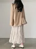 Casual Dresses Spring Long Dress Women Korean Style Loose Ruffle Pleated Fashion Ladies Sleeve Woman Pullover Vestido Mujer