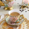Conjuntos de chá comercial xícara de café europeu conjunto de chá banhado a ouro perfumado inglês tarde cerâmica retro casa idéias