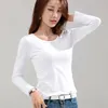 MRMT marque femmes t-shirt mince pur coton 95% femmes à manches longues pour femme mince hauts blancs femme t-shirts chemise 240318