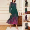 Casual Dresses Loose Fit Long Sleeve Dress Stylish Women's Midi For Spring Fall O-neck A Line Flowy Everyday