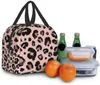 Borsa per il pranzo per le donne Stampa leopardata Cheetah Rosa Borsa per il pranzo isolata Borsa termica per bambini adulti Lavoro Ufficio Scuola Picnic riutilizzabile G3jb #