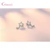 Ohrstecker Mode Fünfzackiger Stern 925 Sterling Silber Einfacher Kubischer Zirkon Ohrstecker Schmuck