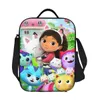Gabbys Dollhouse Gabby Cats Isolated Lunch Bag For School Office Mermaid Portable Cooler Thermal Lunch Box Women Children Z6ks#