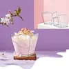 Gobelets jetables pailles 10 pièces 100ml Mini Dessert avec cuillère pour fête en plastique Transparent Mousse Pudding crème glacée aux fruits