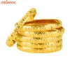 Brangles 8 mm 6pcs / lot dubai Gold Bangles pour femmes hommes 24k couleur bracelets éthiopiens bijoux africain