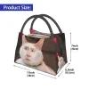 Nicolas Cage Cat Meme Saco de almoço isolado para mulheres portátil Cooler Thermal Lunch Box Beach Cam Travel a7Yn #