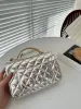 7a Lüks Moda Tasarımı Kadınlar Klasik Zincir Torba Buzağı Malzemesi Orijinal Metal Zincir Elmas-Pattern Flip Çanta Süper Çok Yönlü El Crossbody Bag