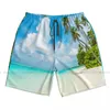 Herenshorts Mooi strand en tropische zee Sneldrogend Zwemmen voor heren Zwemkleding Badpak Trunk-badkleding