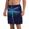 Men's Shorts Men Beach Short Quick-drying Swimming Trunk Dark Blue Dragonfly Swimwear Swimsuit Bathing