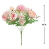 Fiori decorativi Fiore di ortensia artificiale a 7 teste Bouquet fai-da-te Vero tocco Resistenza all'ossidazione premium falsa