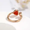 Designer Chopard Jewelry Chopares Sister Chopin Love Ring Dames Nieuwe Peach Heart Wit Fritillaria Double Hartring Hoge versie Opening Paar