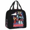 Goldorak Grendizer Actarus isolerad lunchväska för picknick UFO -robot Goldrake Läcksäker termisk kylare Bento Box Women Children J1G7#