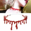 Party Decoration Halloween Adjustment Chain Necklace Blood Choker Women High Quality Chokers Red Decration Neck Bloody Collar