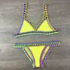 explosieve handgehaakte bikini gebreide patchwork badpakset 240321