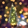 1 st Led Light Mini Artificial Christmas Trees Decorations Festival Tabletop Miniature Snow Frost Xmas Tree Decor 4Size