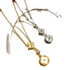 Womens Designer Fashion Brand Vier Blad Bloem Diamanten Hanger Ketting Klassieke Charme Goud Titanium Stalen Sieraden