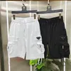 Pdara lüks tasarımcı erkek şort yaz ince gevşek düz çok cepli erkekler rahat pantolon siyah beyaz açık koşu spor pantolon hip hop kısa harem pantolon