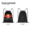 custom Double Bulls Racing Drawstring Backpack Bags Women Men Lightweight Gym Sports Sackpack Sacks for Yoga F9FE#
