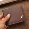 Män sätter in vikbara plånböcker Bildmynt Slim Purses Busin Mey Credit ID -kort Holder Vintage Protecti Capacity Väskor Y5RV#