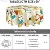 Table Cloth Mid Century Modern Round Tablecloth Stain Wrinkle Resistant Washable Polyester 60in Table Cloth for Kitchen Daily Dinning Party Y240401