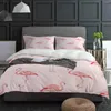 Ensembles de literie Style nordique Rose Flamingo Set 3pcs garçons filles housse de couette taie d'oreiller enfants adulte couette lit double textile à la maison