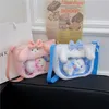 Cartoon Kuromi Bag med söta plyschdockleksaker fyllda kawaii plyschväskor Cinnamoroll melodi kuromi crossbody väska tecknad transparent plysch handväska 242