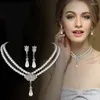 Halskette-Ohrringe-Set, Braut-Ohrringe, Imitationsperle, kurzes Schlüsselbein, Damen-Luxus, kostbar, fortschrittlich, exquisiter Schmuck