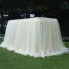 Saia de mesa tutu malha elástica toalha de mesa para decoração de festa de casamento acessórios têxteis para casa