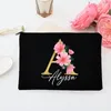 persalized Makeup Bag Custom Initial with Name Bridal Cosmetic Case Mogram Toiletries Pouch Wendding Gifts for Bridesmaid 906w#