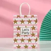 Present Wrap 5st Let's Party Paper Packaging förvaringsväska med handtag rosa bronsande modebröllop Happy Birthday Favors Supplies
