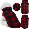 Dog Apparel Fleece Vest Red Lattice Pet Warm Casual Supplies Comfortable Polar XL Pug Yorks Coat Winter Tshirt